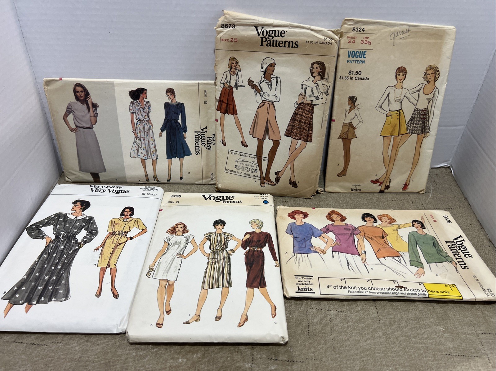 Vintage Women’s Sewing Patterns Lot Bundle VOGUE size 8 25 24