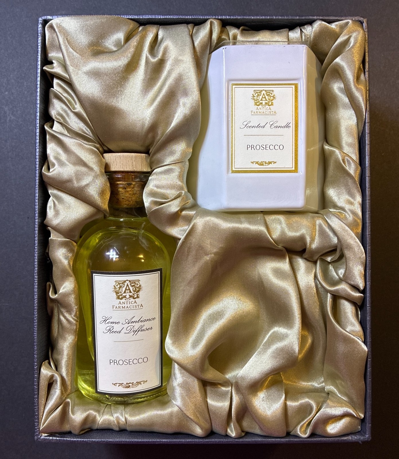 ANTICA FARMACISTA PROSECCO HOME AMBIANCE DIFFUSER 250 ml & SCENTED CANDLE 9 OZ