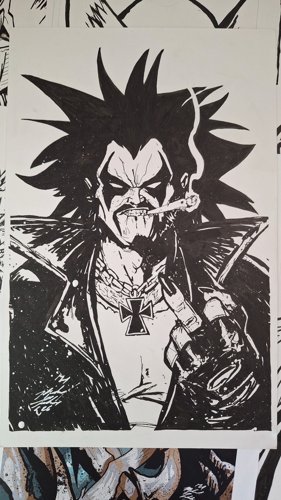 Lobo 11x17 Original Inked Art Signed by Michael Fulcher