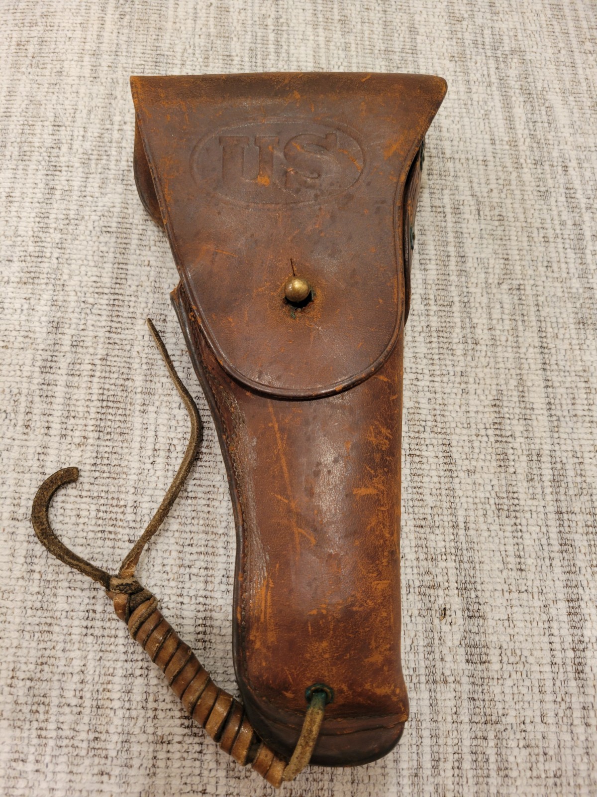 Rare 1916 Rock Island Military Brown Leather M1916 Holster For 1911 Colt .45 WWI