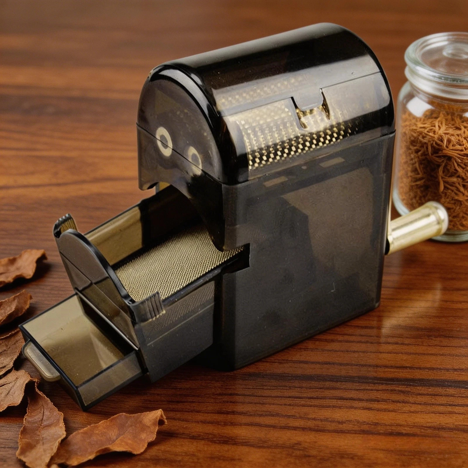 Home Small Plastic Tobacco Herb Hand Grinder Cutter Shredder with Storage Case