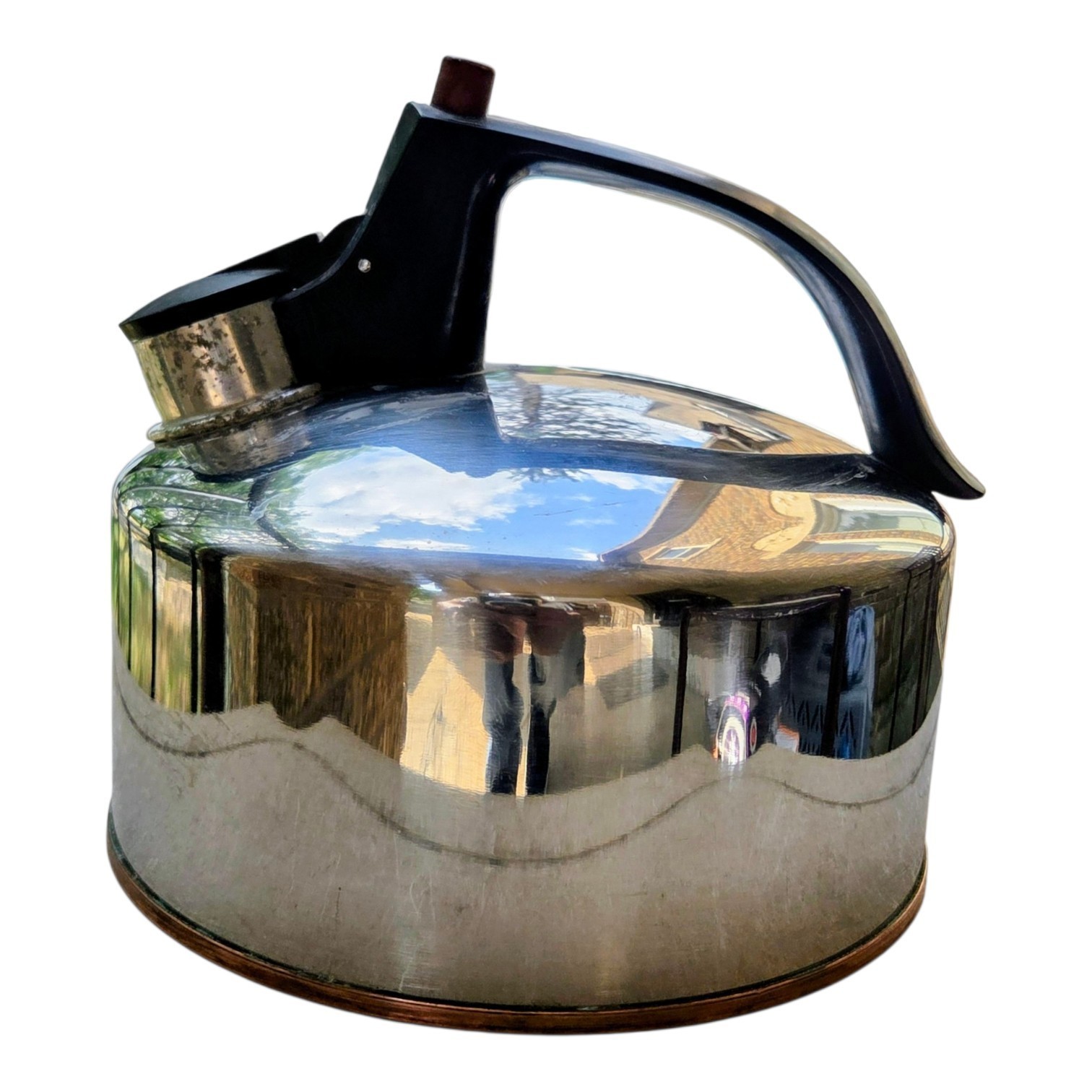 Vtg Regal Ware Stainless Steel Copper Bottom Whistling Tea Kettle 2.5 Qt USA Vtg Regal Ware Stainless Steel Copper Bottom Whistling Tea Kettle 2.5 Qt USA