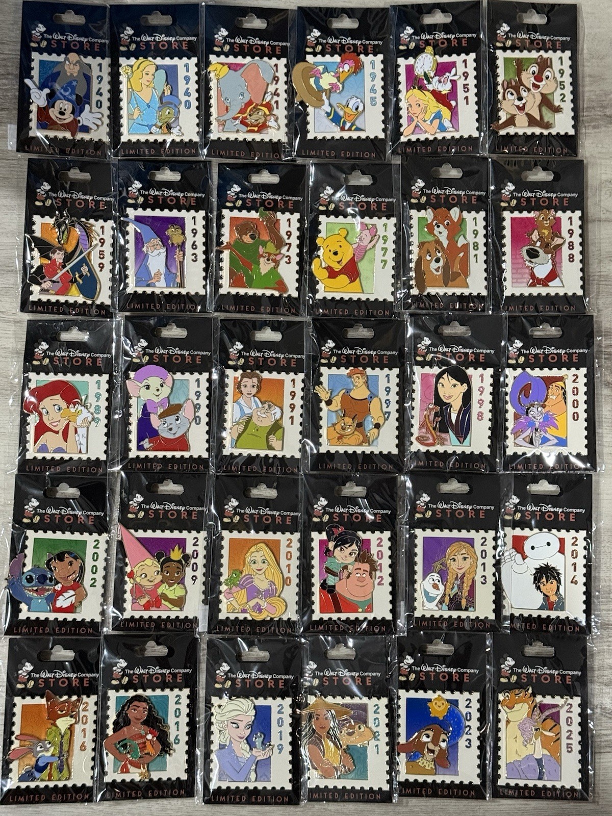 2026 Disney D23 WDCS The Ultimate Disney Stamp Pins Complete Set LE 500
