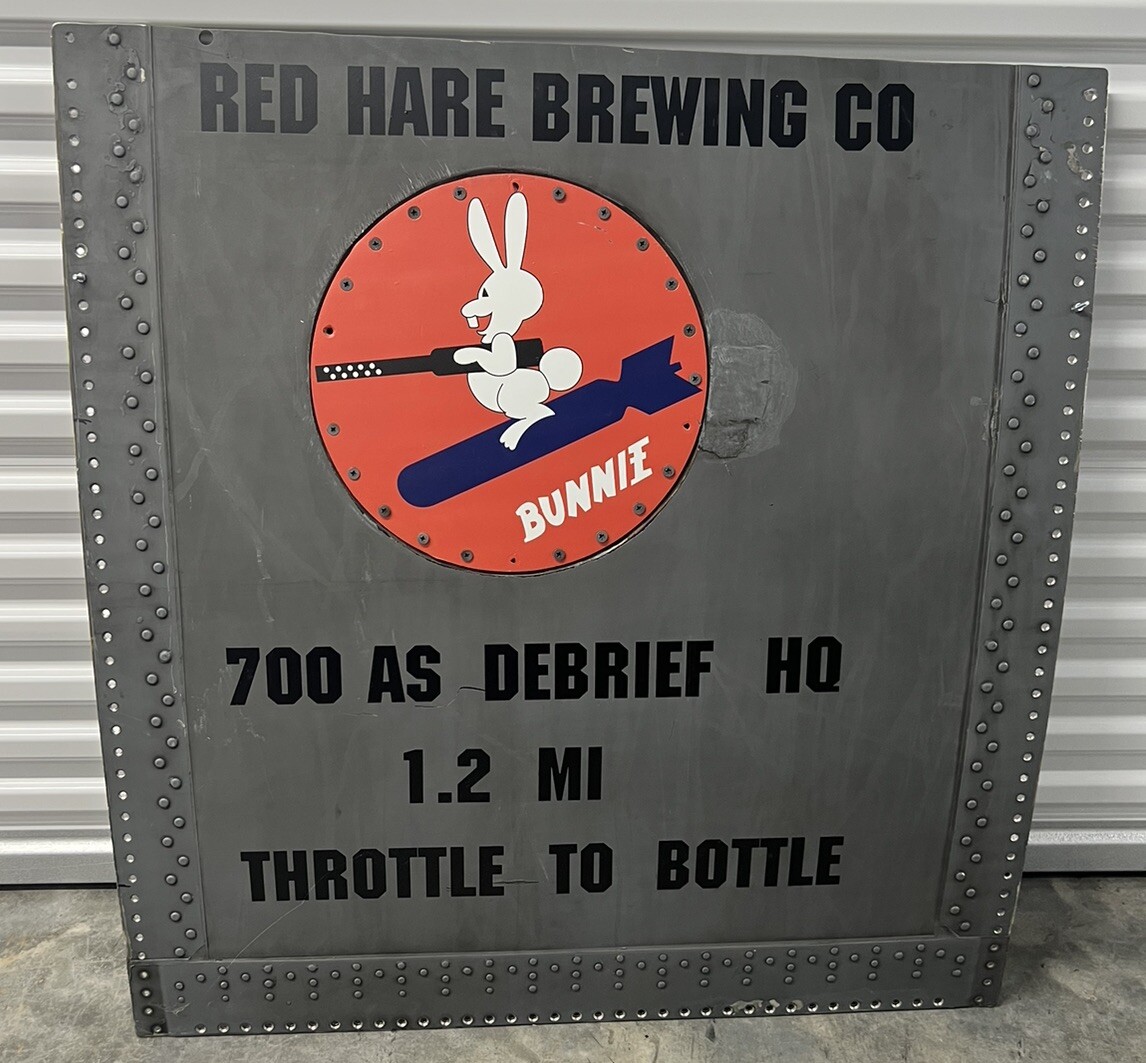 Red Hare Real Metal Plane Door Brewing Advertising. 40 Inch Wide/42\' Tall