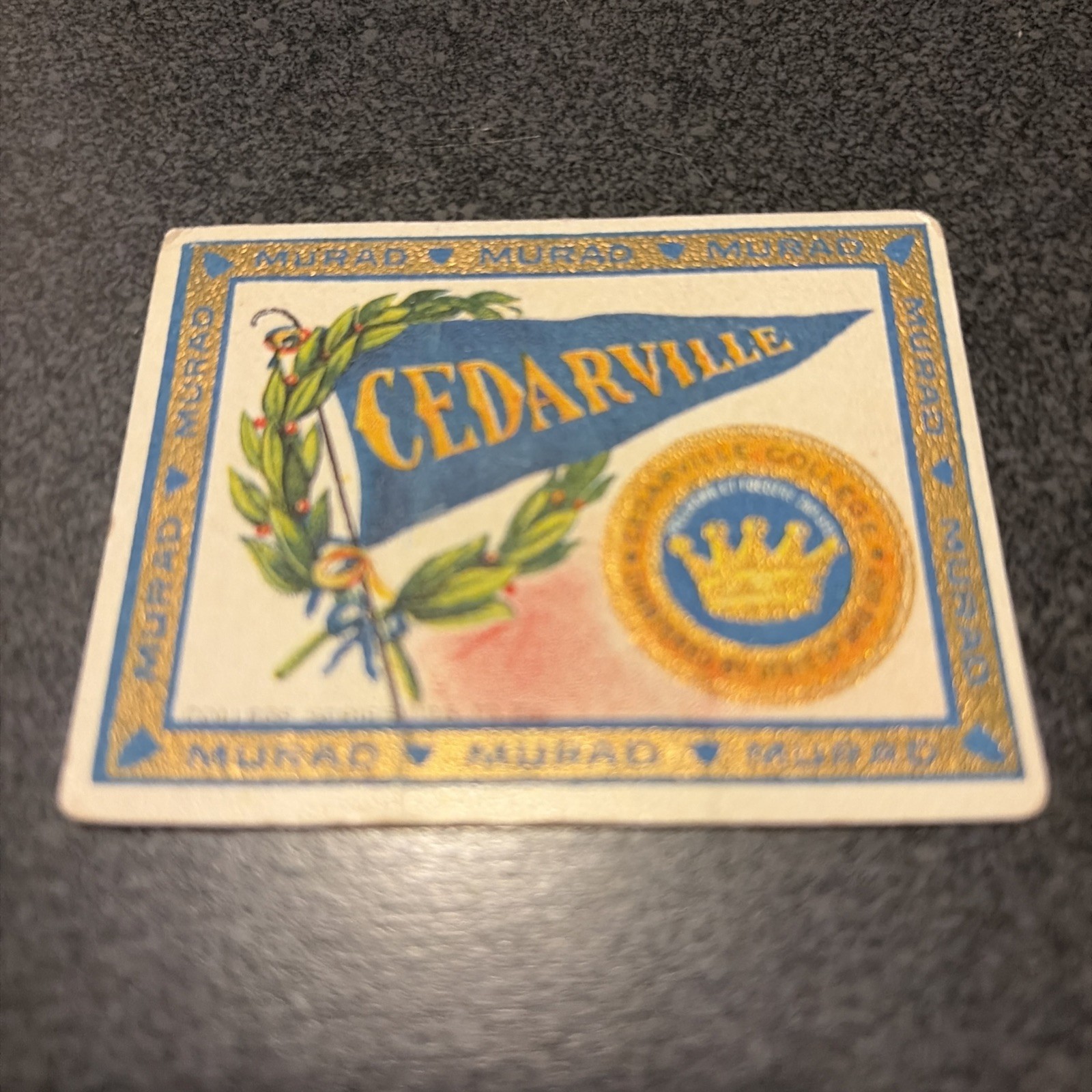 1910s T51 Murad Cigarettes College Series CEDARVILLE COLLEGE 1st Edition #134 1910s T51 Murad Cigarettes College Series CEDARVILLE COLLEGE 1st Edition #134