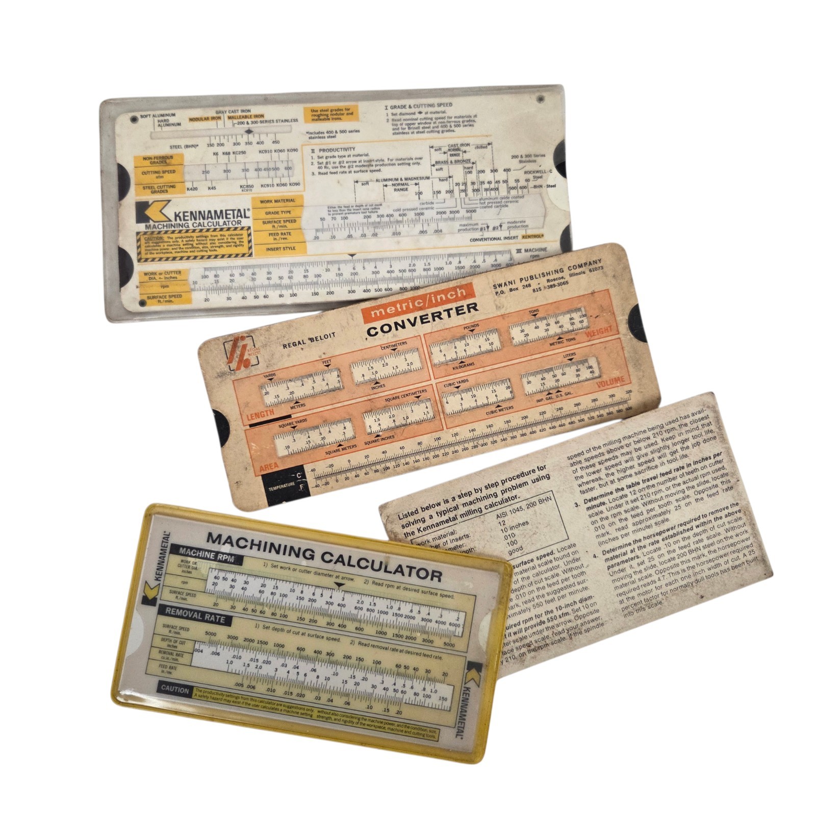 Vintage Kennametal Machining Calculator Slide Rule 1980 Metric Inches Converter