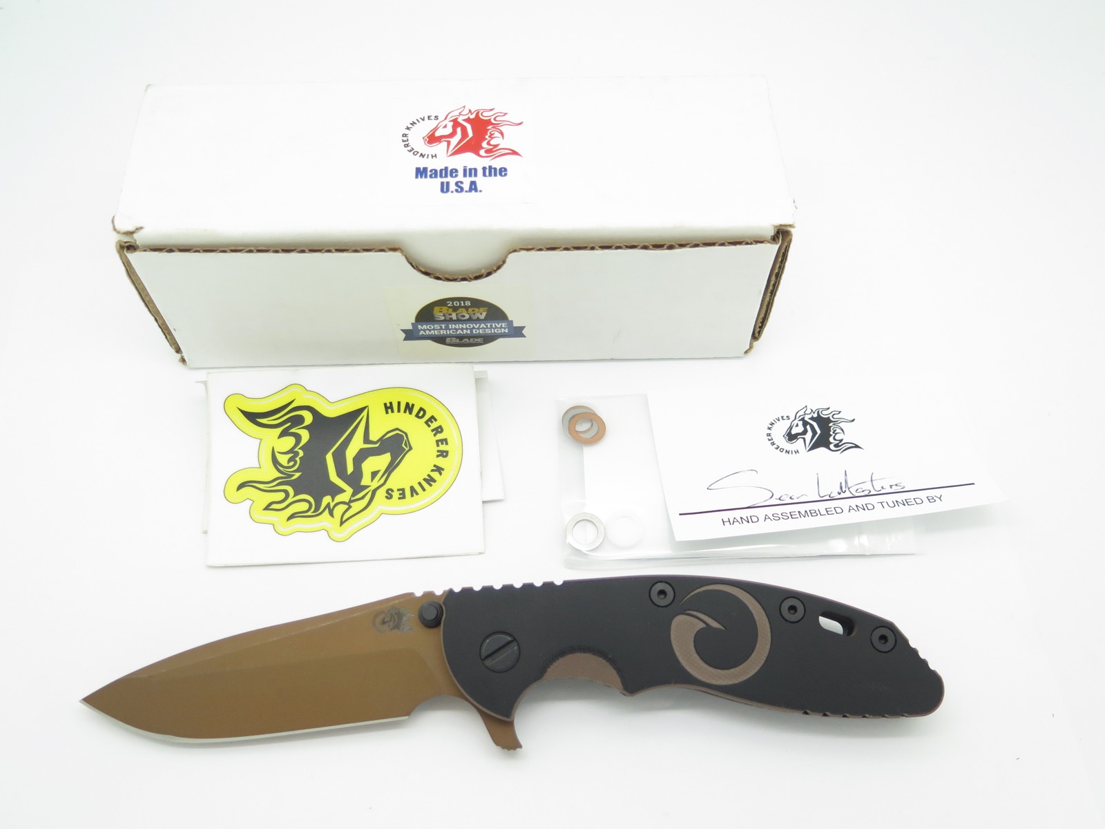 Hinderer XM-18 Spanto 20CV Blade Origin Collab G10 Titanium Folding Pocket Knife