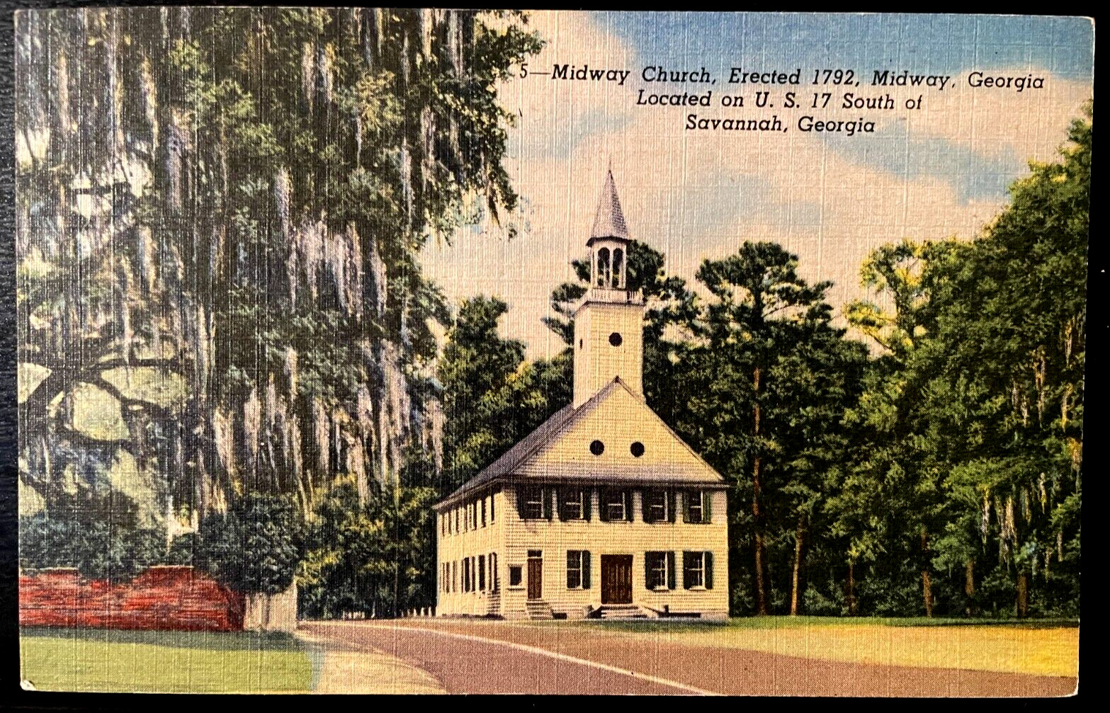 Vintage Postcard 1951 Midway Church, Midway, Georgia (GA) Vintage Postcard 1951 Midway Church, Midway, Georgia (GA)