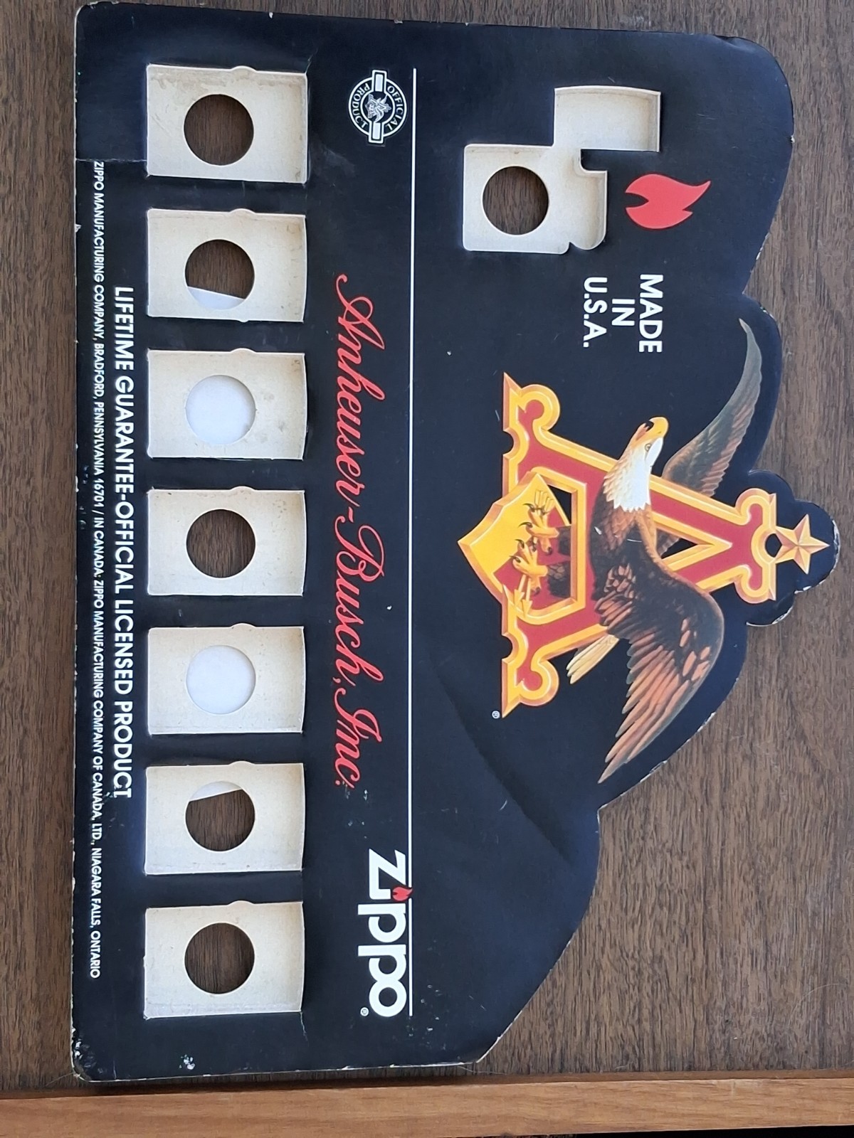 Anheuser Busch  Zippo Lighter Display Vintage 90\'s