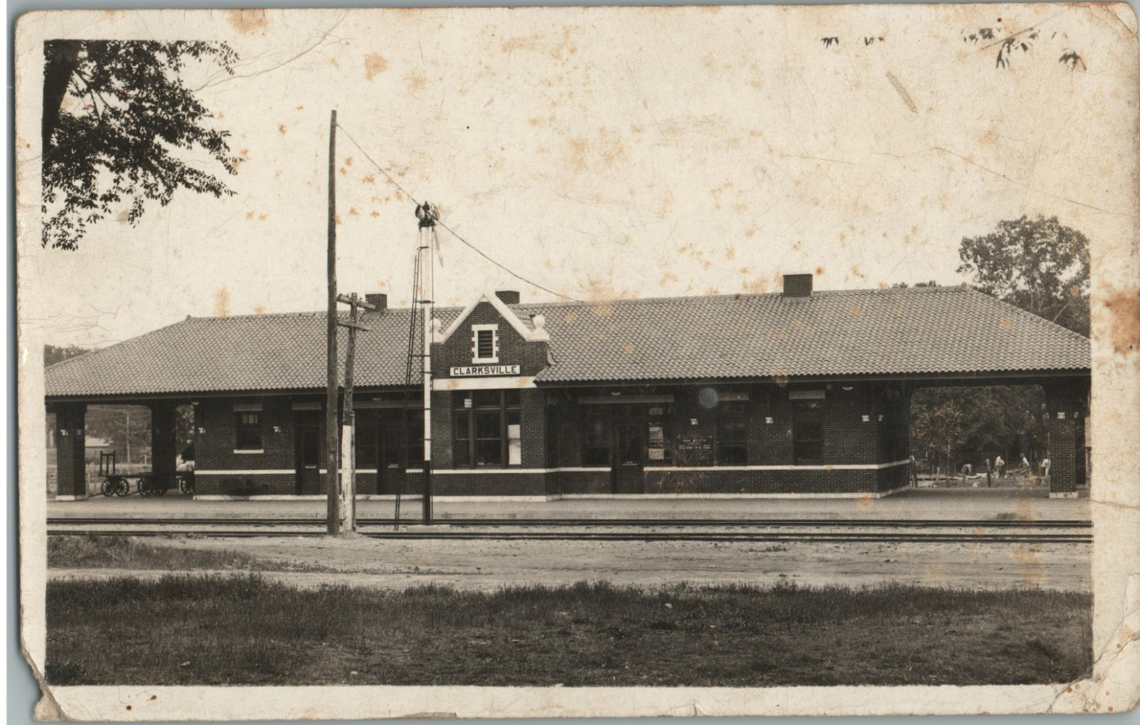 Missouri Pacific Railroad Depot Train Station Clarksville Arkansas c1910 RPPC PC Missouri Pacific Railroad Depot Train Station Clarksville Arkansas c1910 RPPC PC