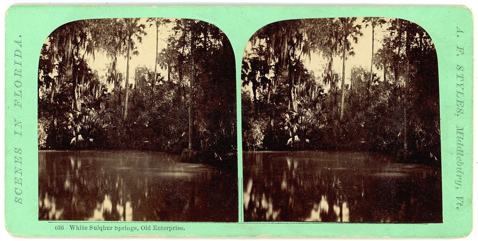 FLORIDA STEREOVIEW - Enterprise - White Sulphur Springs - AF Styles 1870s