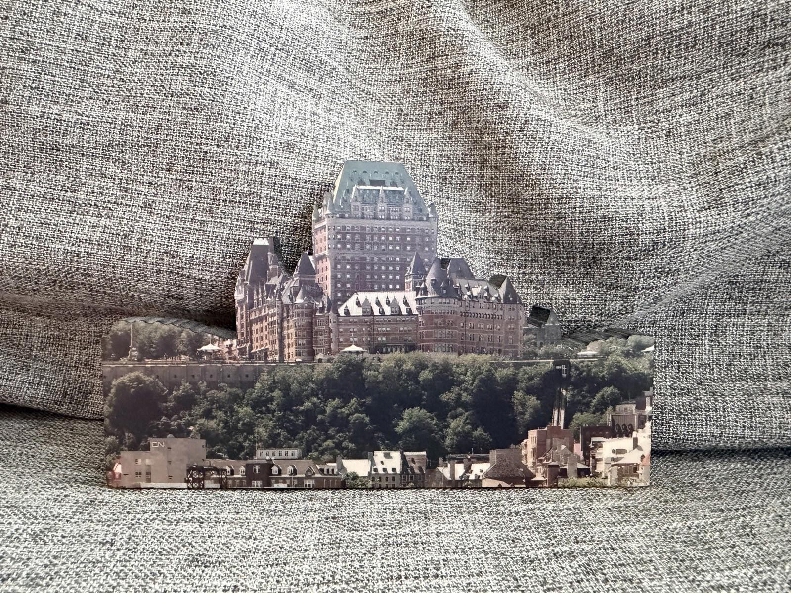 Chateau Frontenac Quebec Canada Scenic Shelf Sitter Wood 3.5x6
