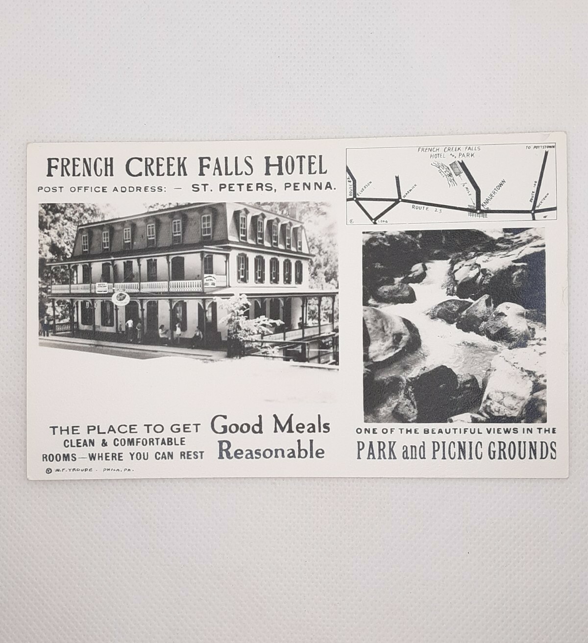 1930s St. Peters PA RPPC Real Photo Postcard FRENCH CREEK FALLS HOTEL Unused AZO 1930s St. Peters PA RPPC Real Photo Postcard FRENCH CREEK FALLS HOTEL Unused AZO