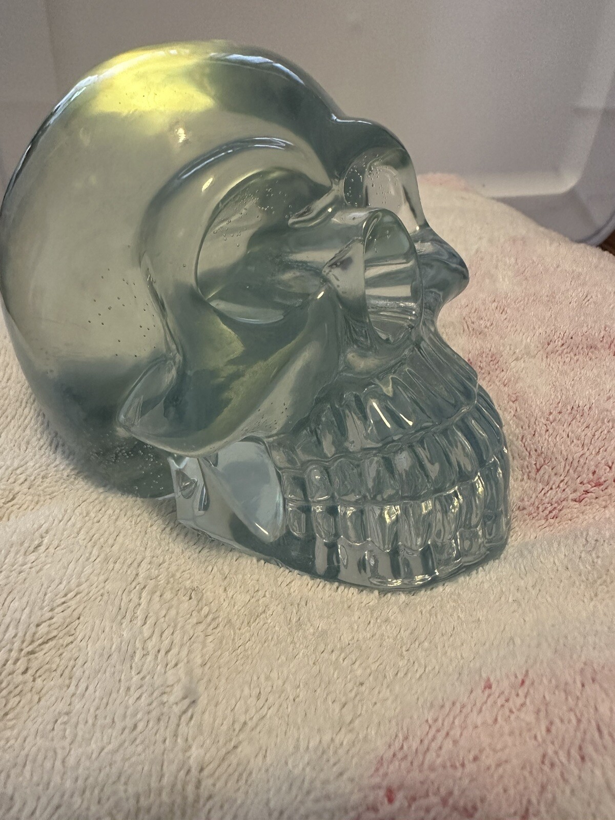 Translucent Human Clear Skull, Resin Crystal Skull, Oddities, Gothic Decor