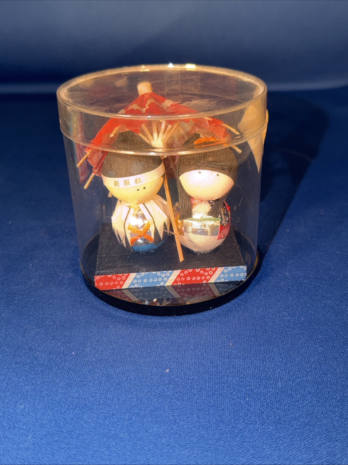 Japanese 3” Kokeshi Doll  Pair Japanese Wooden Vtg Folk Art Dolls Small Cool