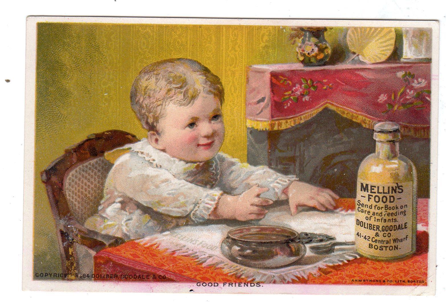 1884*MELLIN\'S FOOD*DOLIBER GOODALE & CO*GOOD FRIENDS*ARMSTRONG & CO LITHOGRAPH