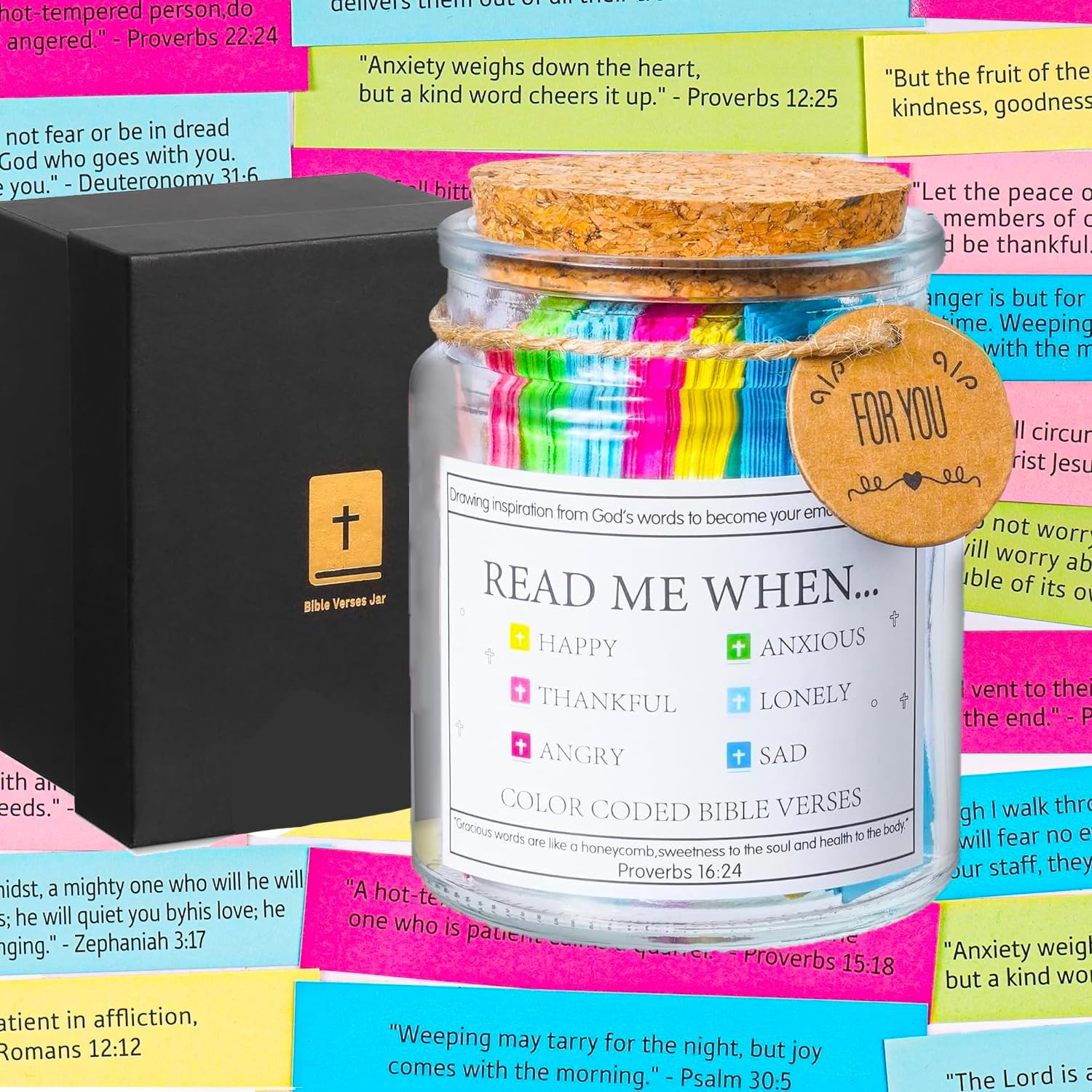 Bible Verse Jar, Read Me When Bible Verses Jar with 96 Color Coded Bible Verses, Bible Verse Jar, Read Me When Bible Verses Jar with 96 Color Coded Bible Verses,