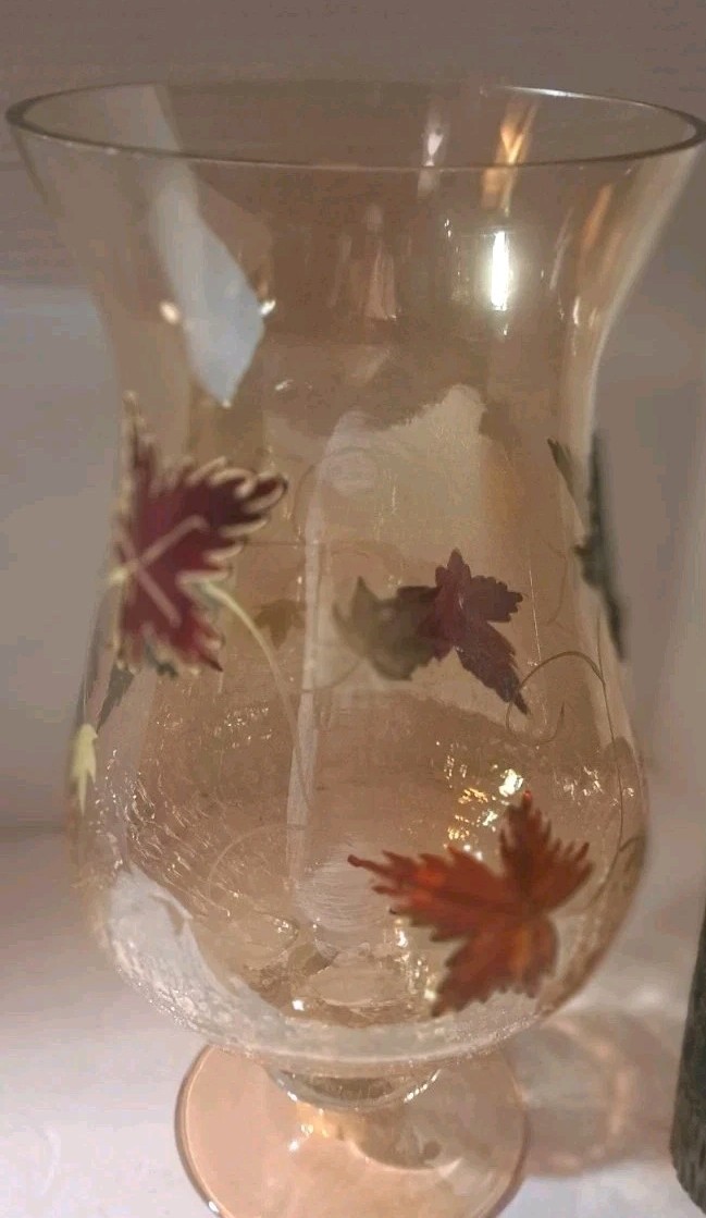 Vantage Beautiful Hurricane Candle Base With Crackled Base Beautiful Candle...