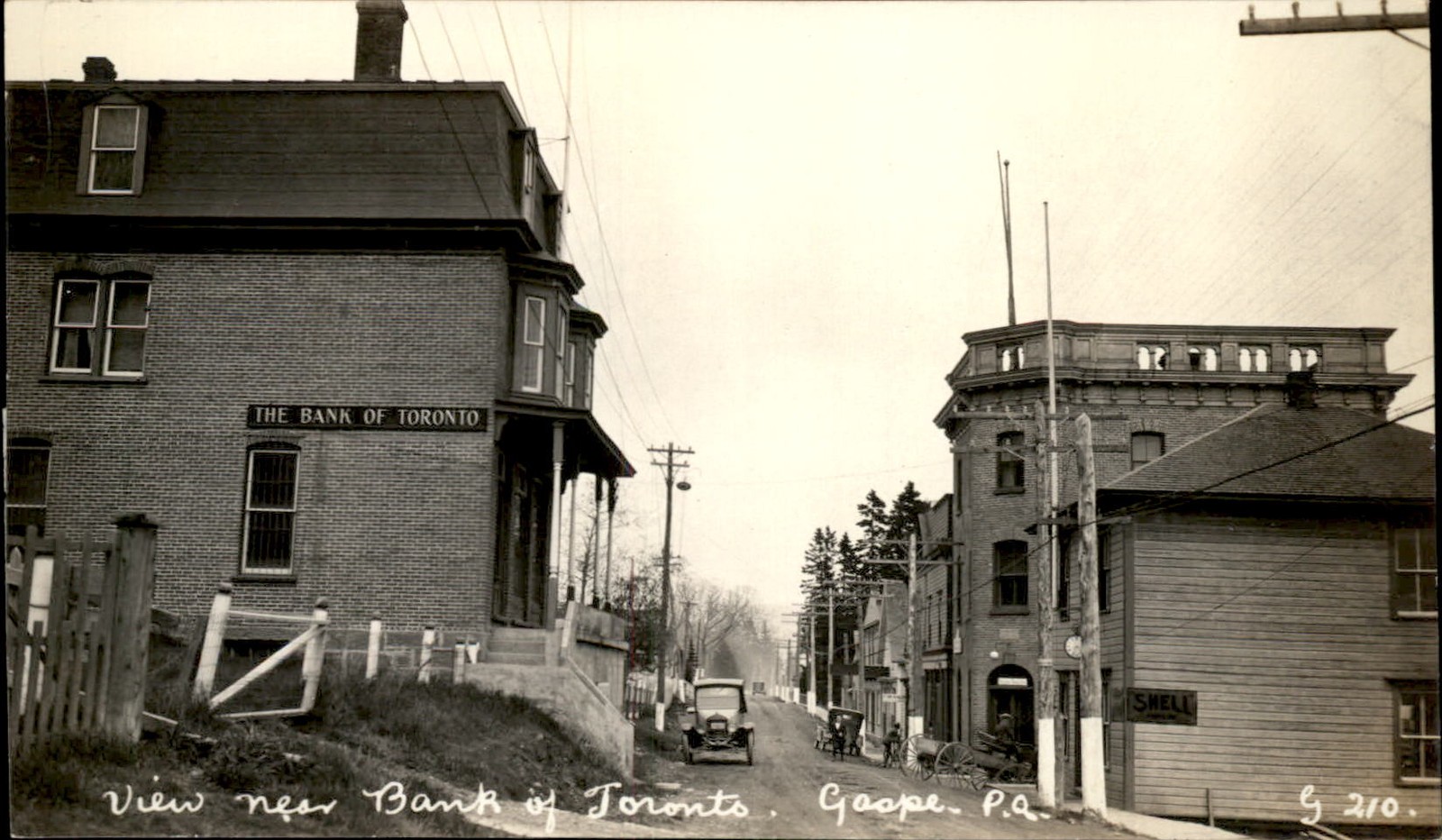 Gaspe Quebec Bank of Toronto c1920s Real Photo Postcard - Trimmed bhn