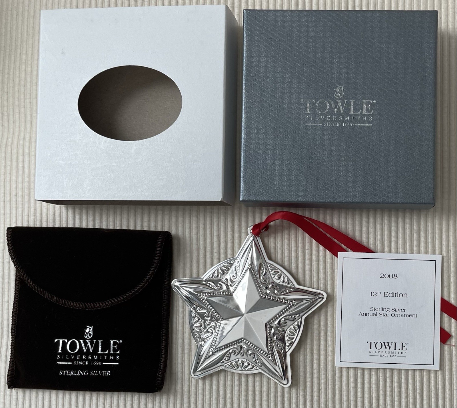 2008 Towle Sterling STAR Ornament 12TH Edition