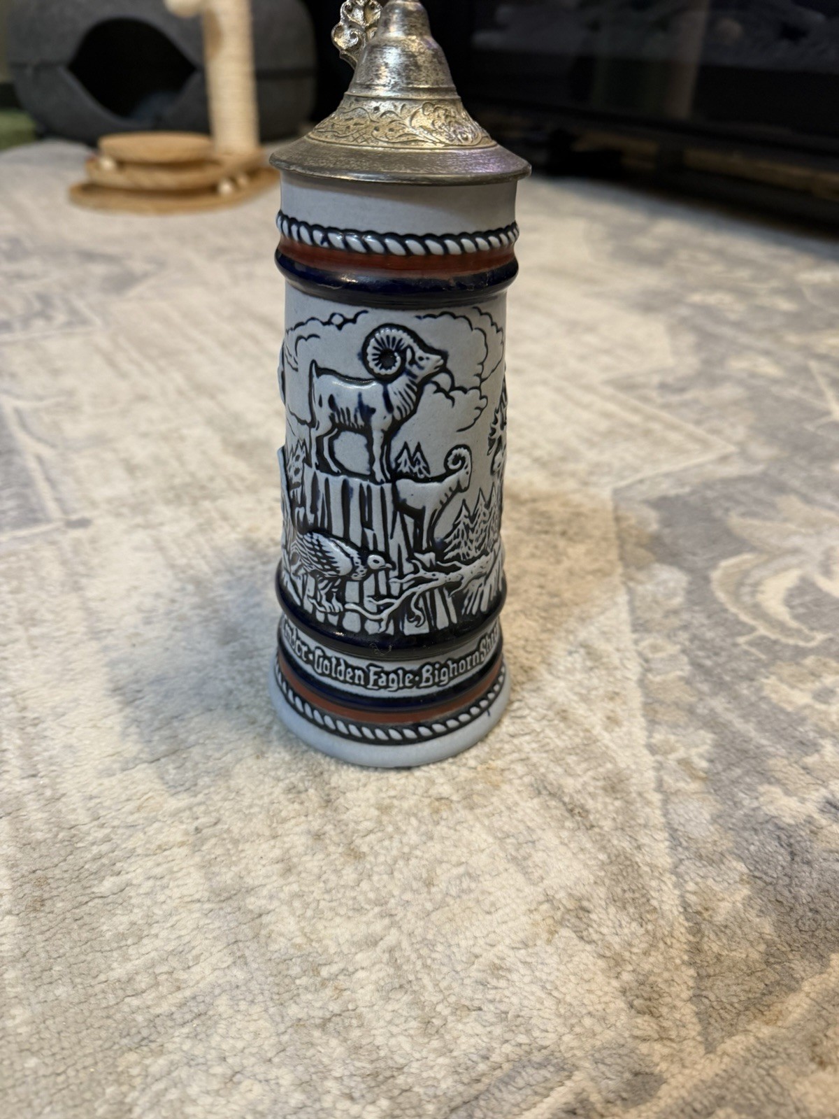 Vintage Avon 1976 Porcelain Lidded Beer Stein Brazilian Made