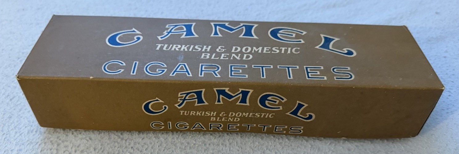 Empty RJR 1930/40\'s Original WW2 Camel Cigarette Telescope Green/Tan Carton Box