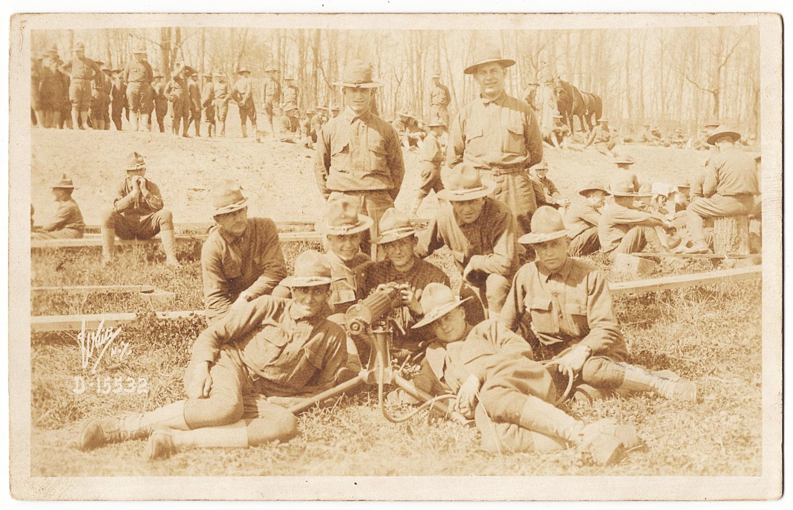 real photo U.S. Army Soldiers Machine Gun antique postcard RPPC real photo U.S. Army Soldiers Machine Gun antique postcard RPPC