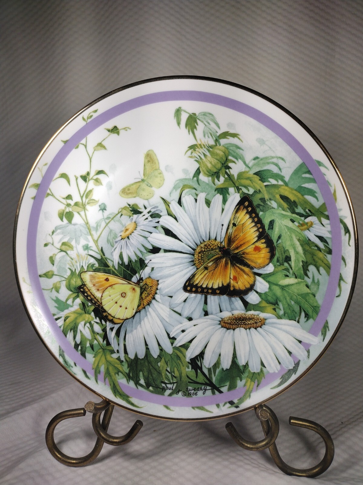 Hamilton Collection Butterfly Plate Garden Orange Sulphur 1483B Paul J Sweany 86