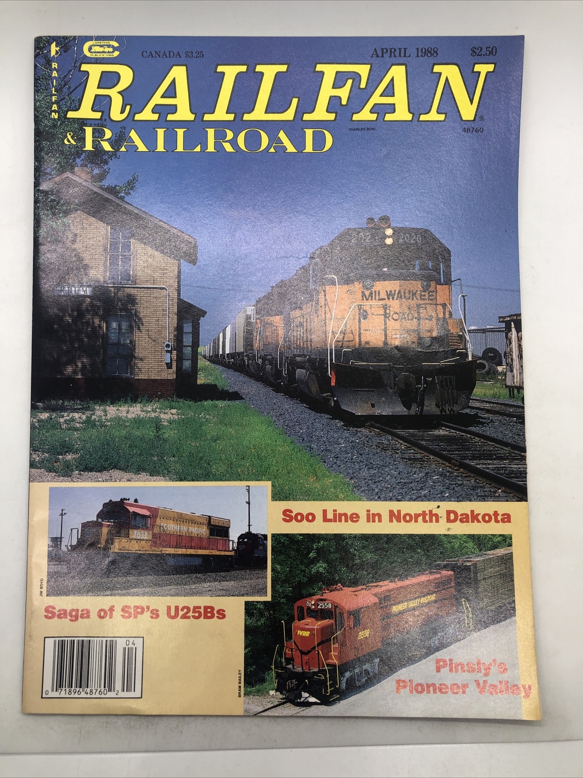 Vintage Railfan Railroad Magazine April 1988 