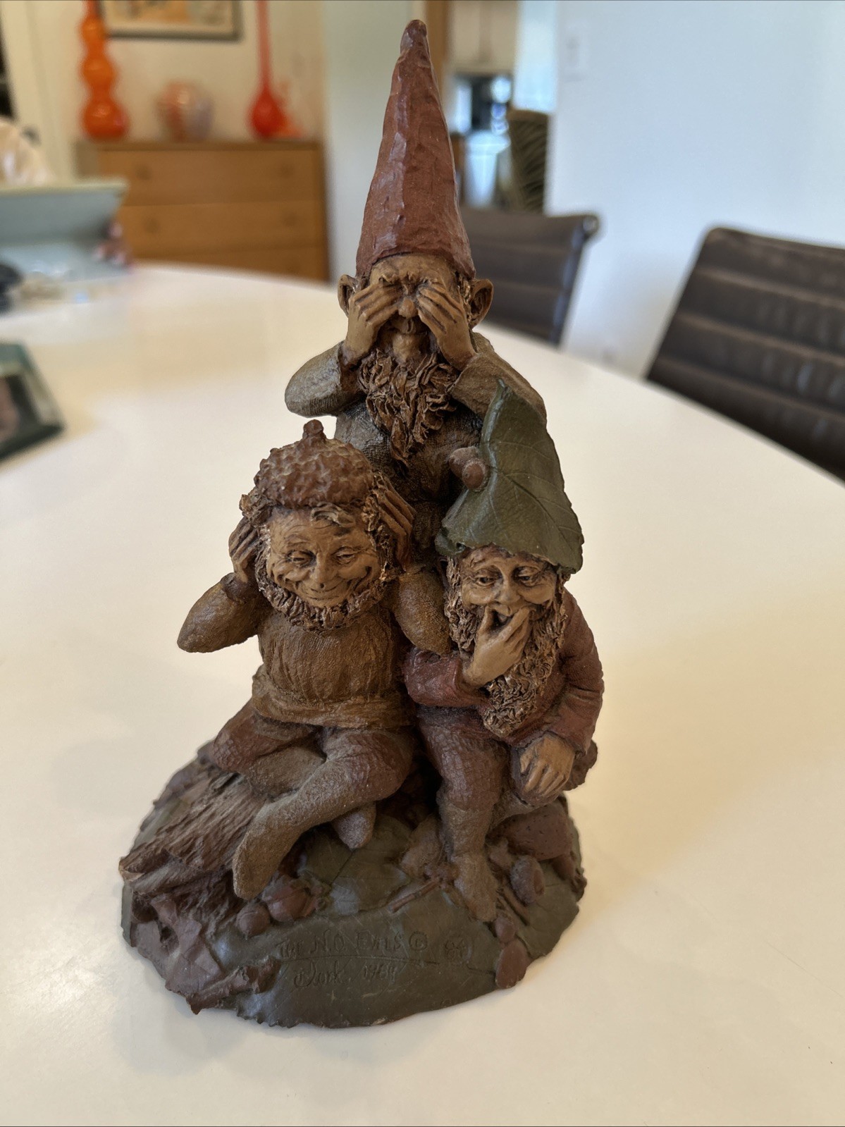 Vtg  ‘84 Tom Clark The No Levels Gnomes Signed 9” Sculpture WOW