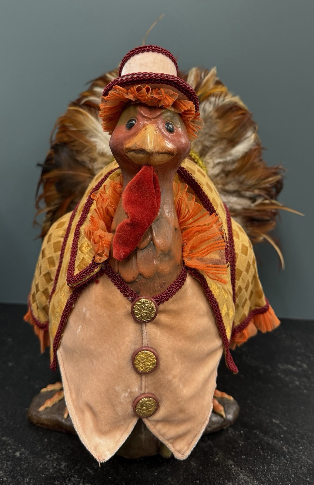 Vtg Katherine’s Collection Wayne Kleski Thanksgiving Turkey Figurine 14” Feather