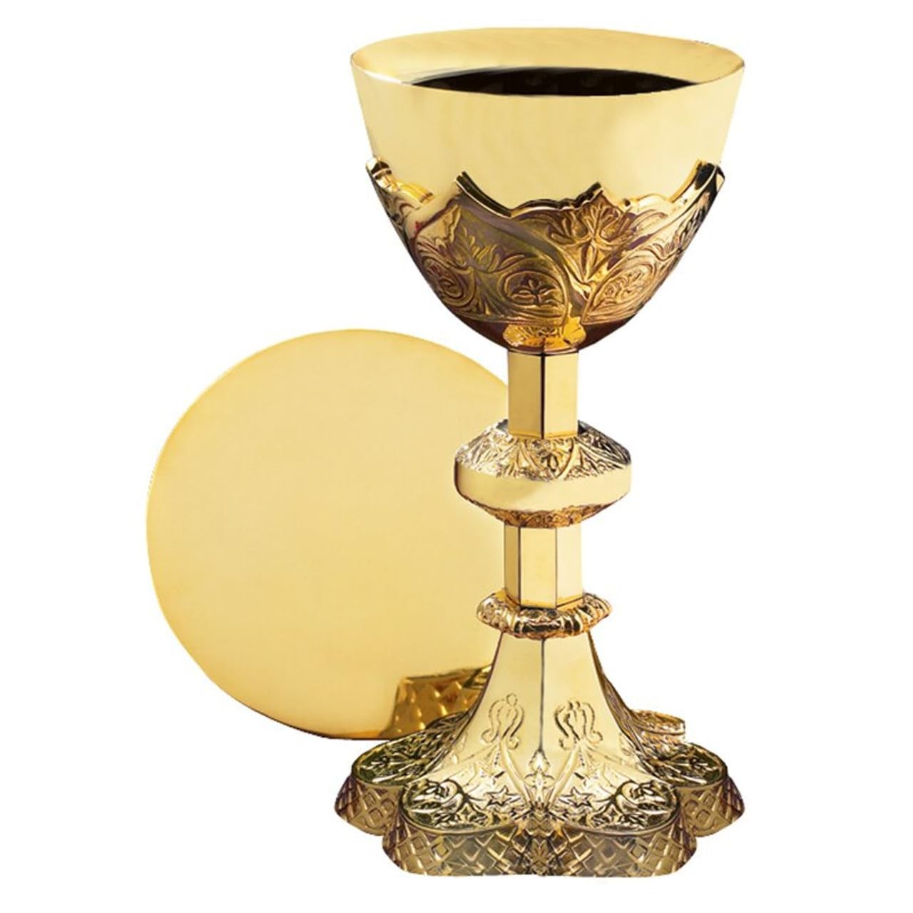 Christian Brands Vine Embossed Chalice and Paten Set 1 Count (Pack of 1) Clear
