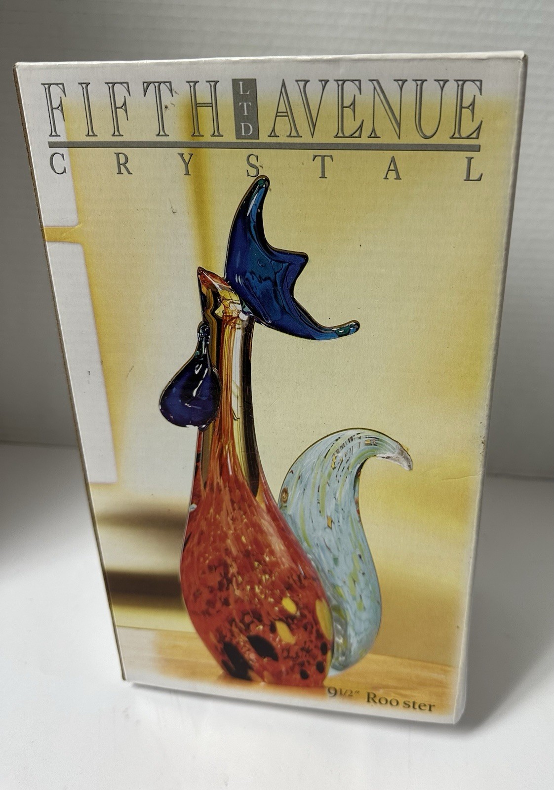 Fifth Avenue Crystal LTD Art Glass Rooster Chicken Hen Country 9 1/2\
