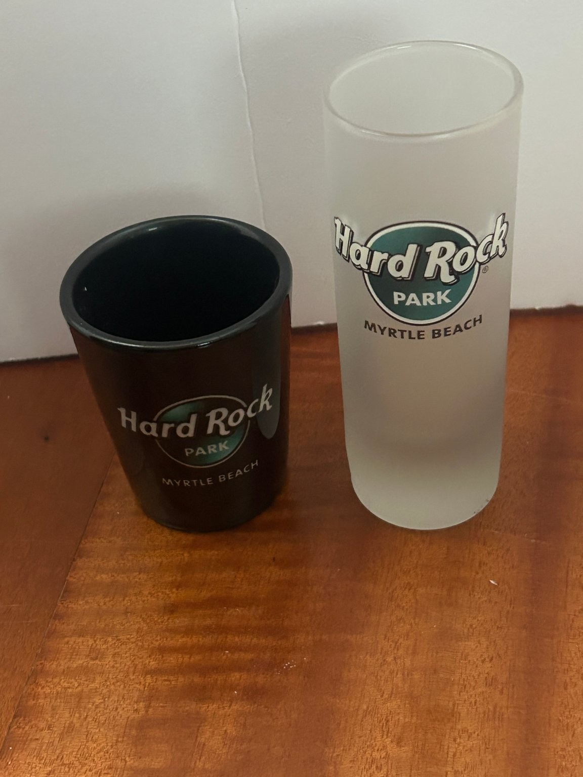 Hard Rock Park Myrtle Beach SC Shot Glass & Shooter Glass Souvenir Set Hard Rock Park Myrtle Beach SC Shot Glass & Shooter Glass Souvenir Set