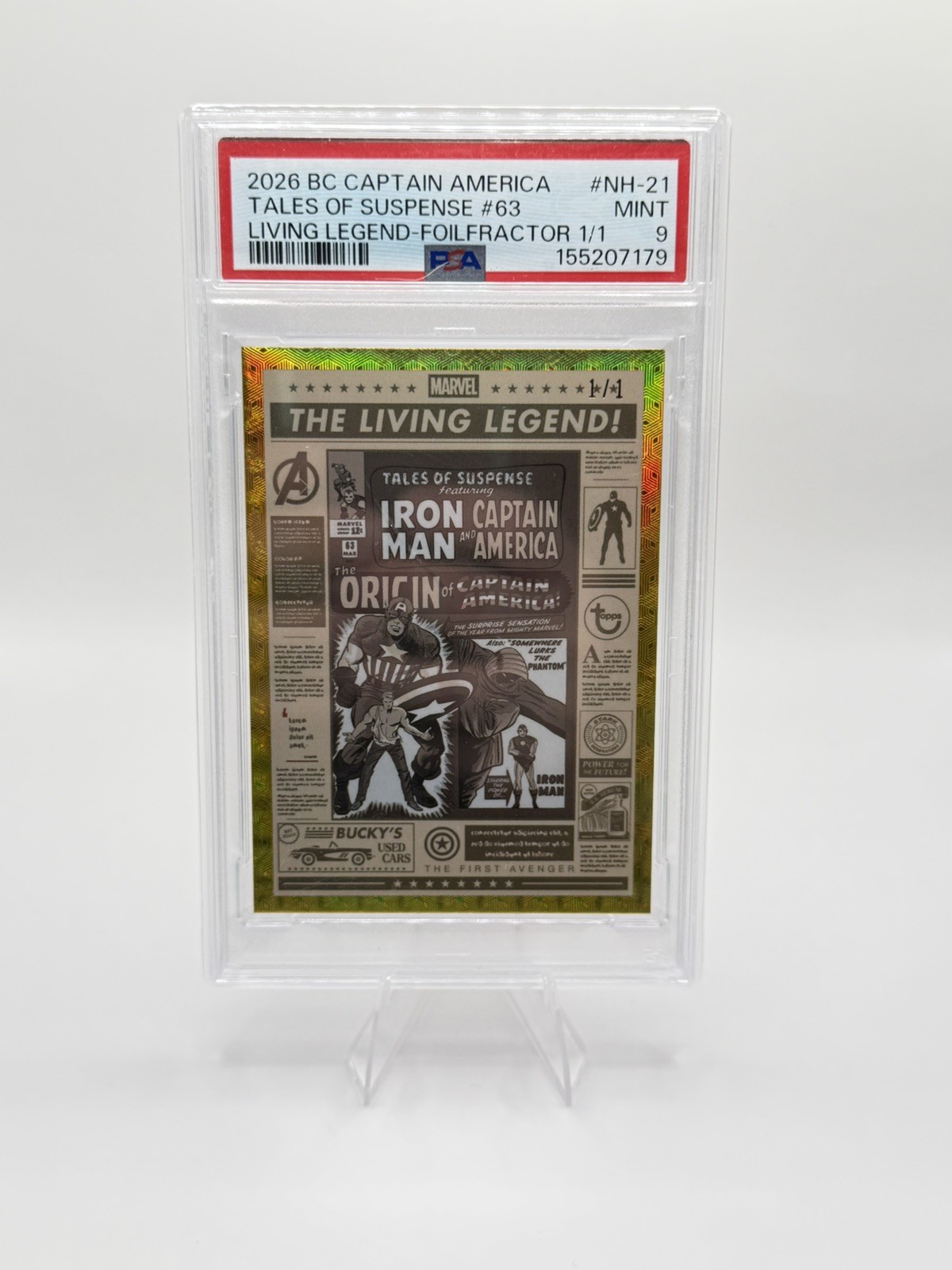 2026 Captain America Brooklyn living legend comic #63 foilfractor 1/1 PSA-9
