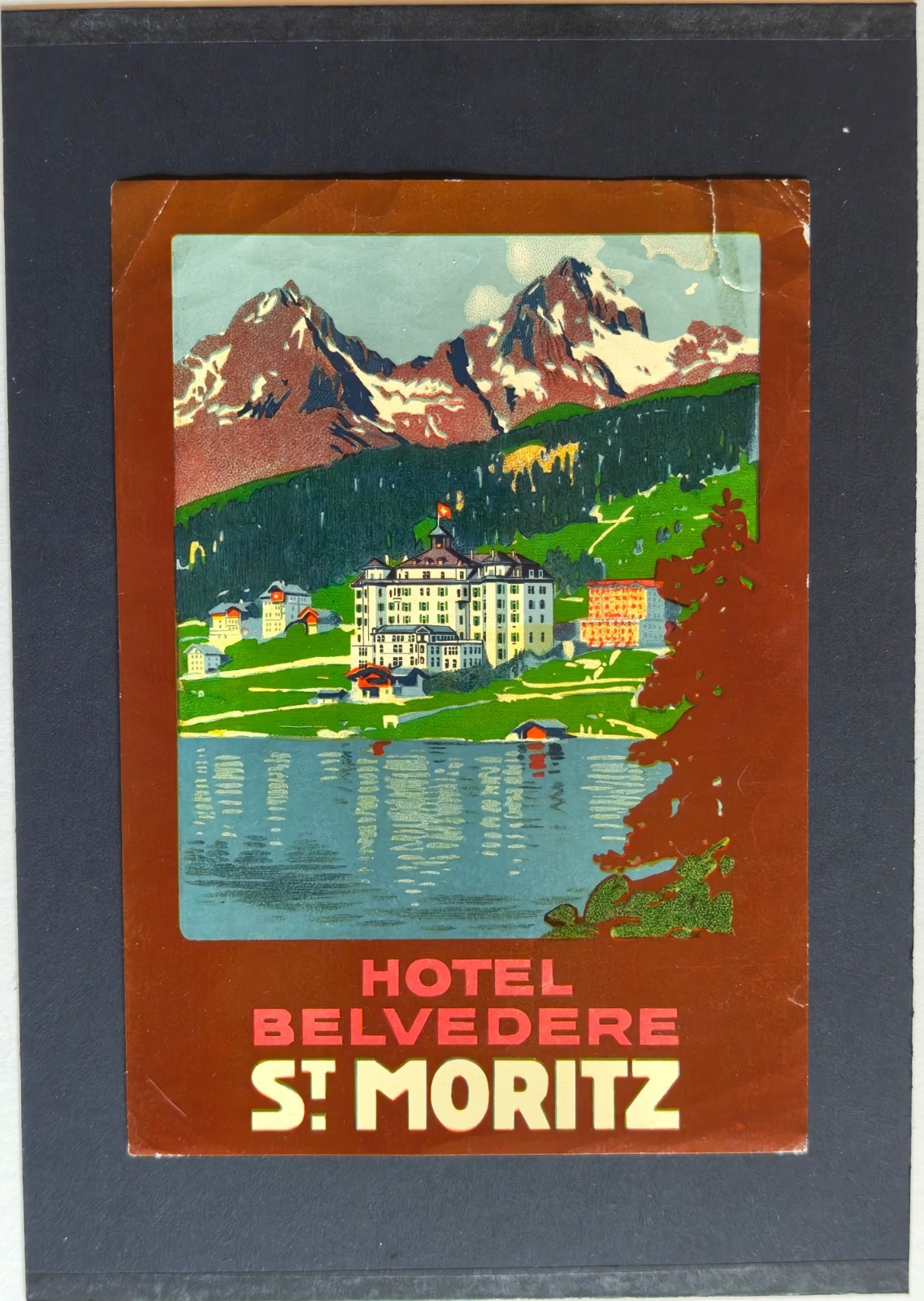 Luggage label - Hotel Belvedere - St. Moritz