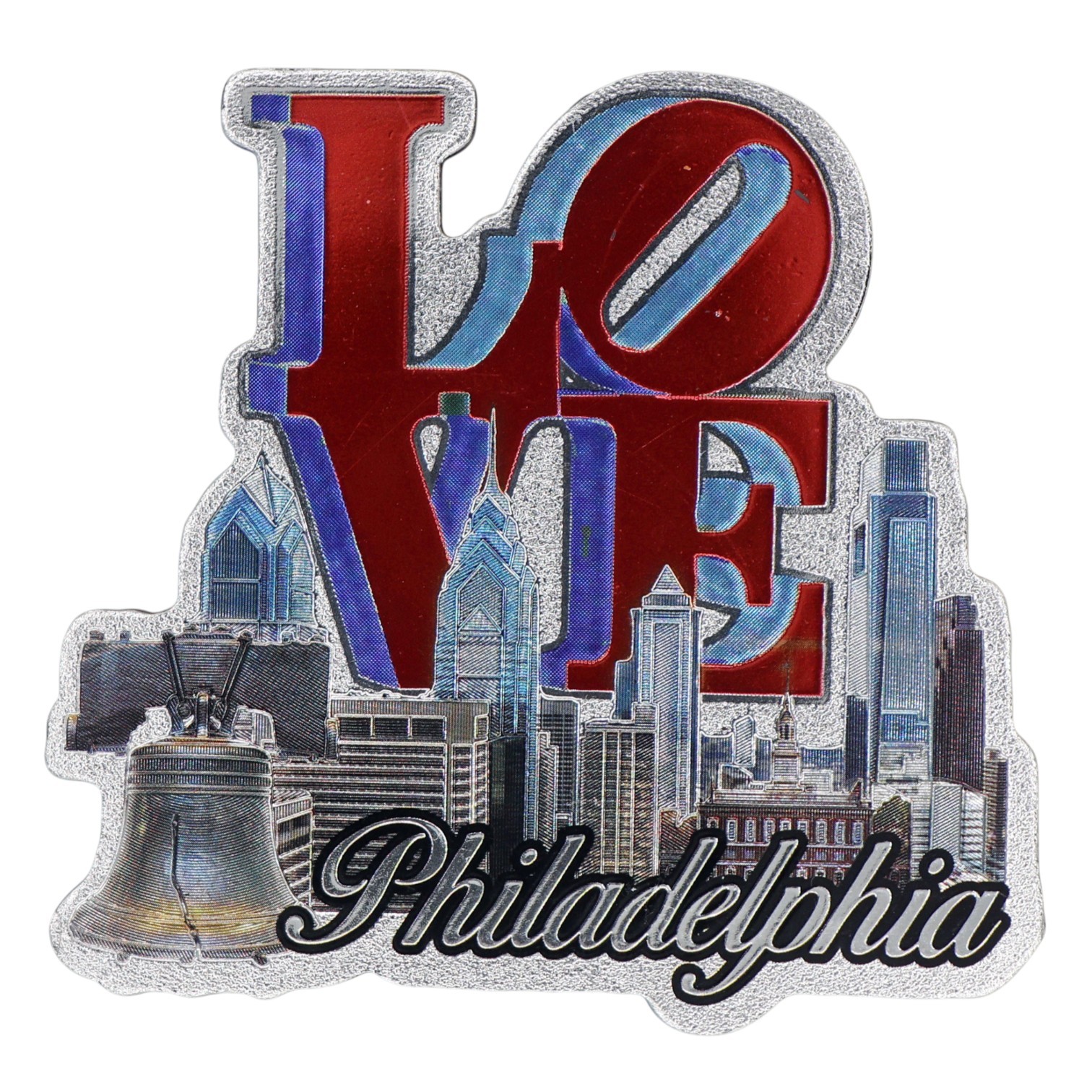 Philadelphia Pennsylvania Skyline Famous City Landmark Foil Magnet 3.5\
