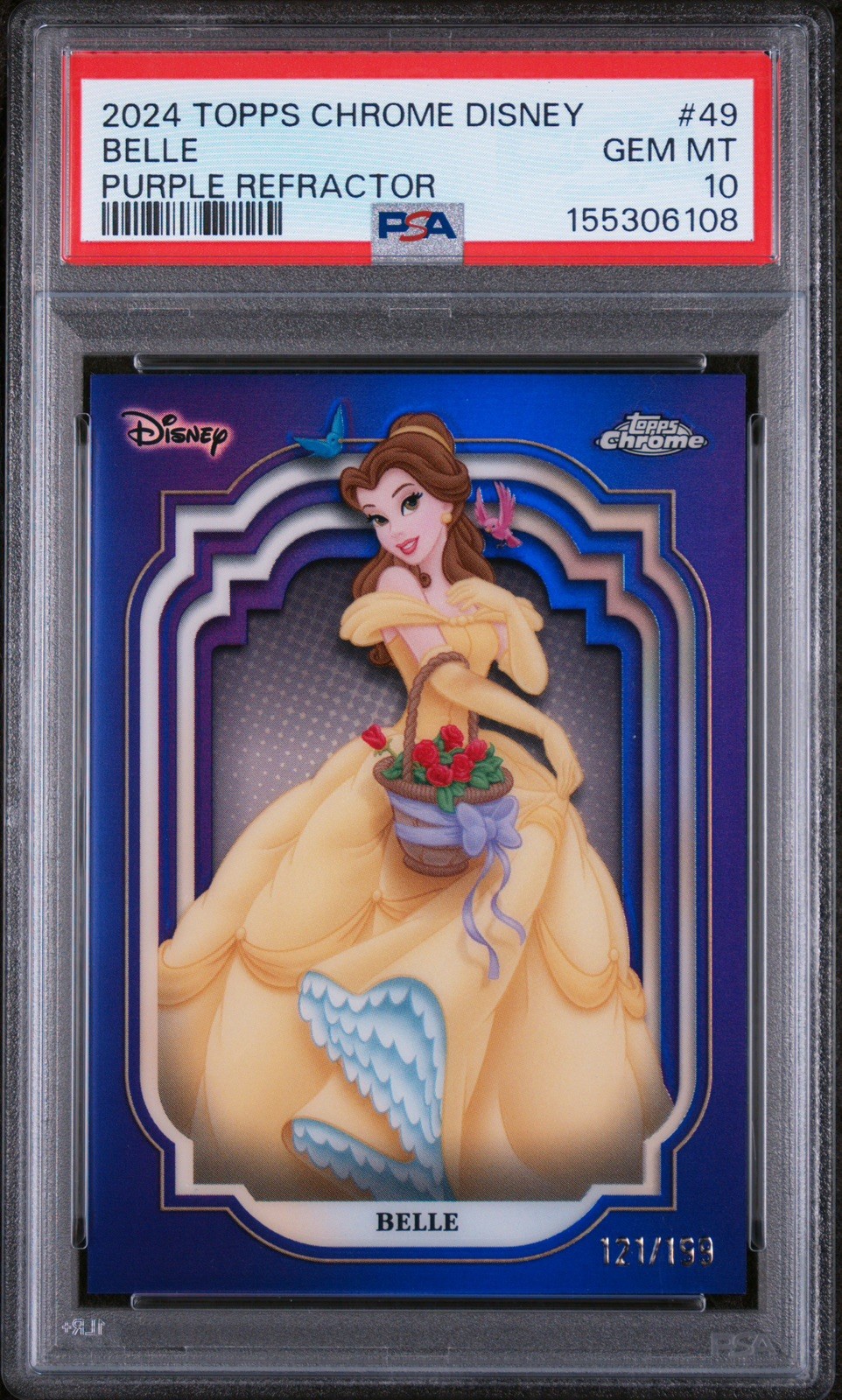 2024 Disney Topps Chrome Belle #49 PSA 10 Purple /199 