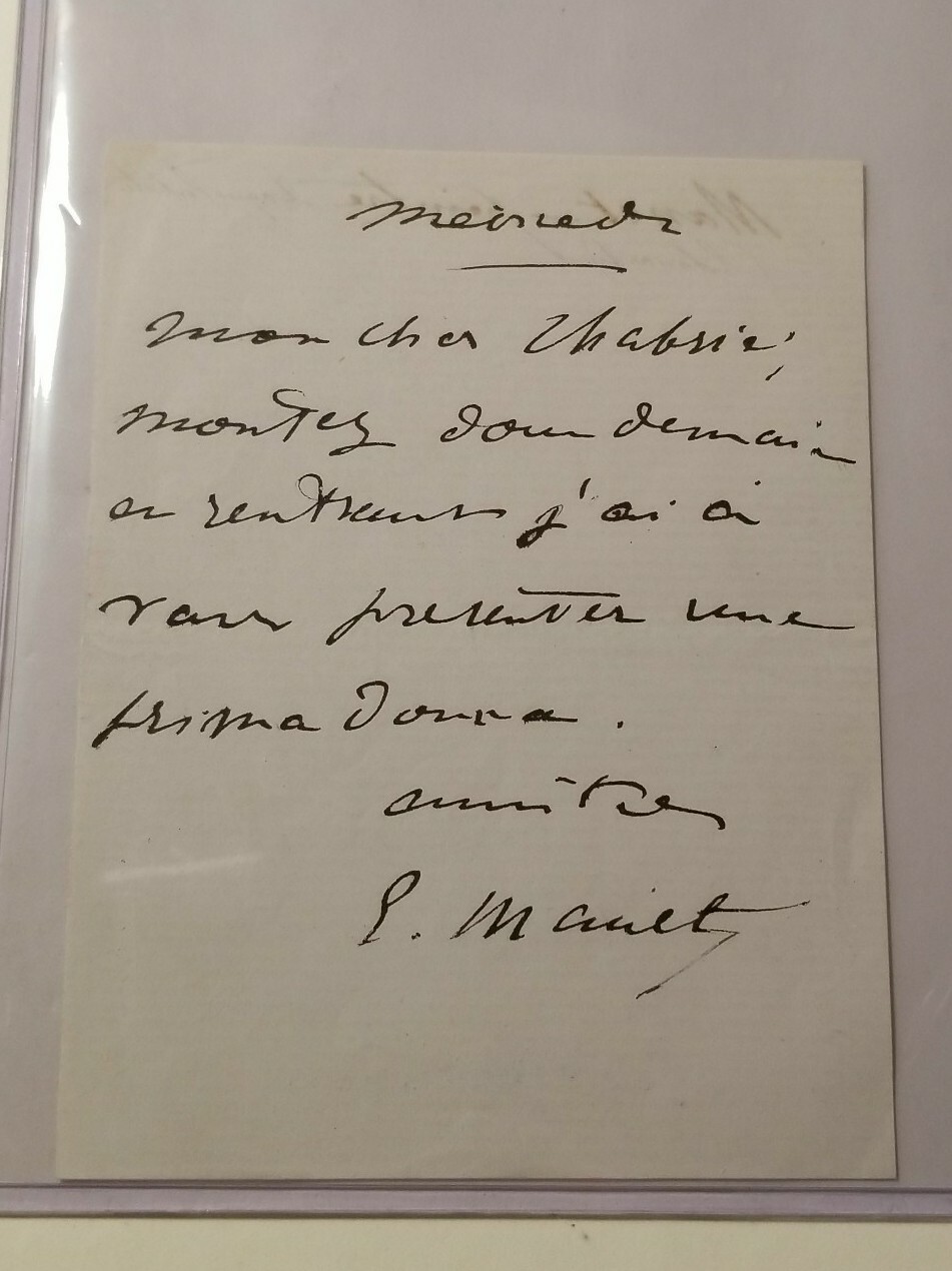 Edouard Manet Artist Painter Signed Letter ALS Autograph Beckett BGS BAS Auto 