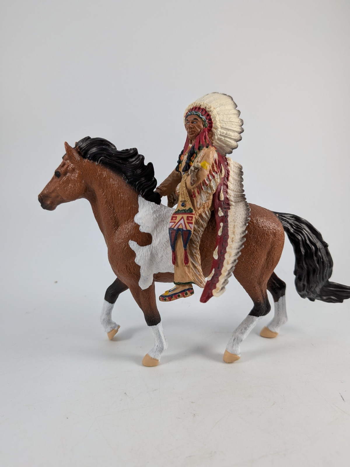 Rare Schleich Sioux Chief on Horse #70300 Wild West German Sioux Hauptling Pferd