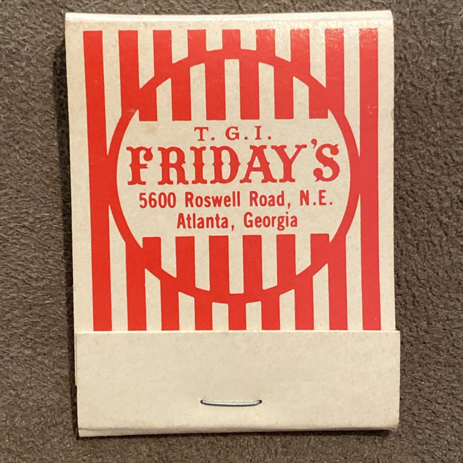 T.G.I. Friday’s Full Matchbook Restaurant TGI Fridays Unstruck 20 Strike Vintage
