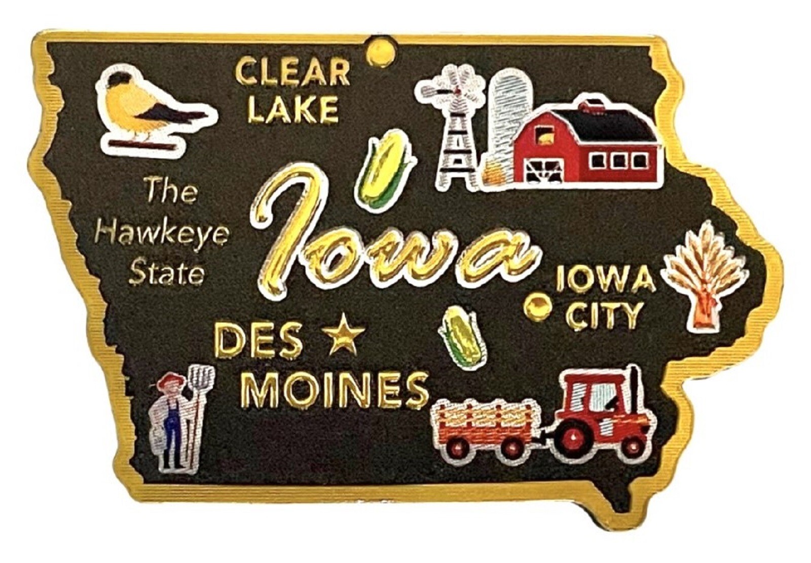 Iowa The Hawkeye State Foil Fridge Magnet