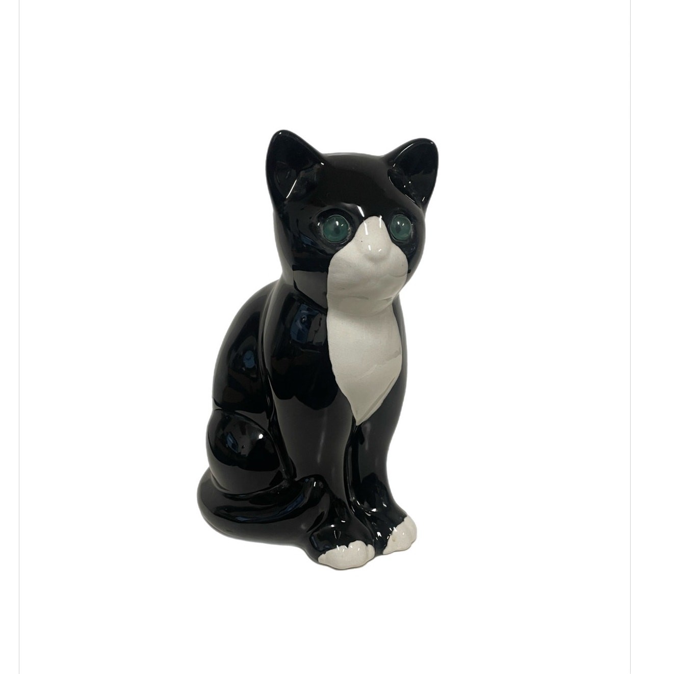 Vintage Elpa Alcobaça Portugal Ceramic Tuxedo Cat Figurine 8.5\