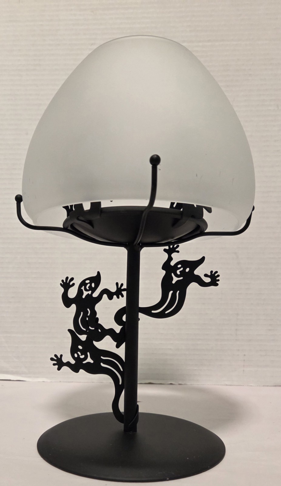 PartyLite Ghosts Tealight Candle Lamp Shadow Dancers Metal Glass Shade Halloween