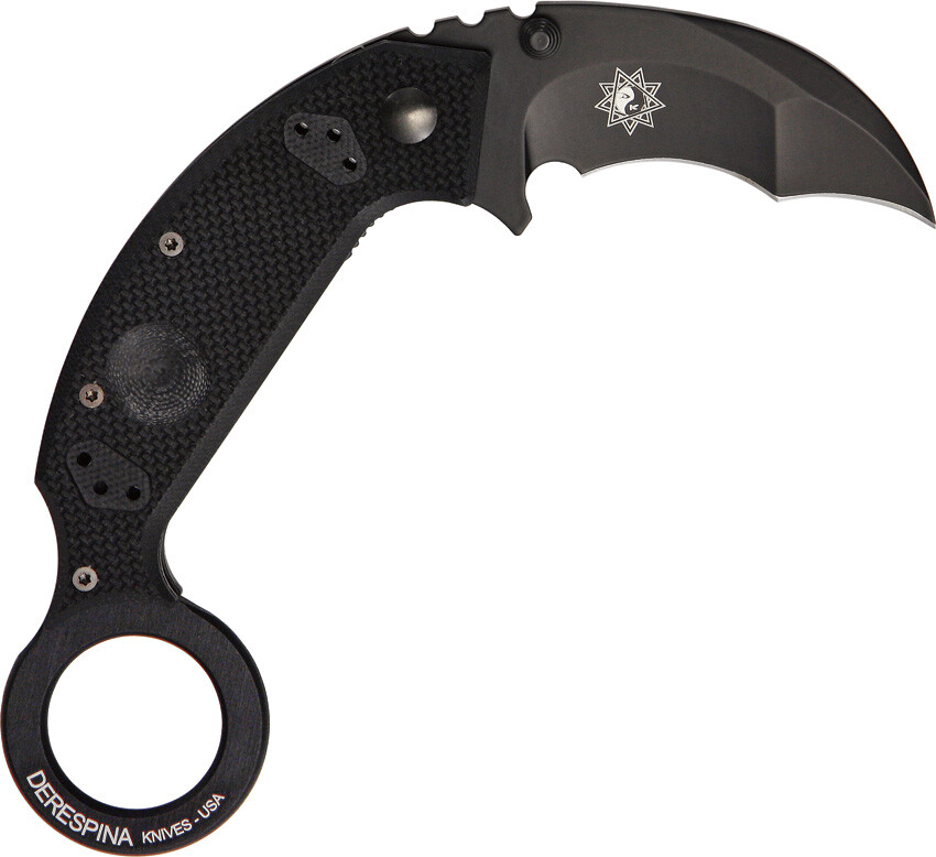 Fox Derespina Black G10 Handle N690Co Stainless Karambit Folding Knife 590