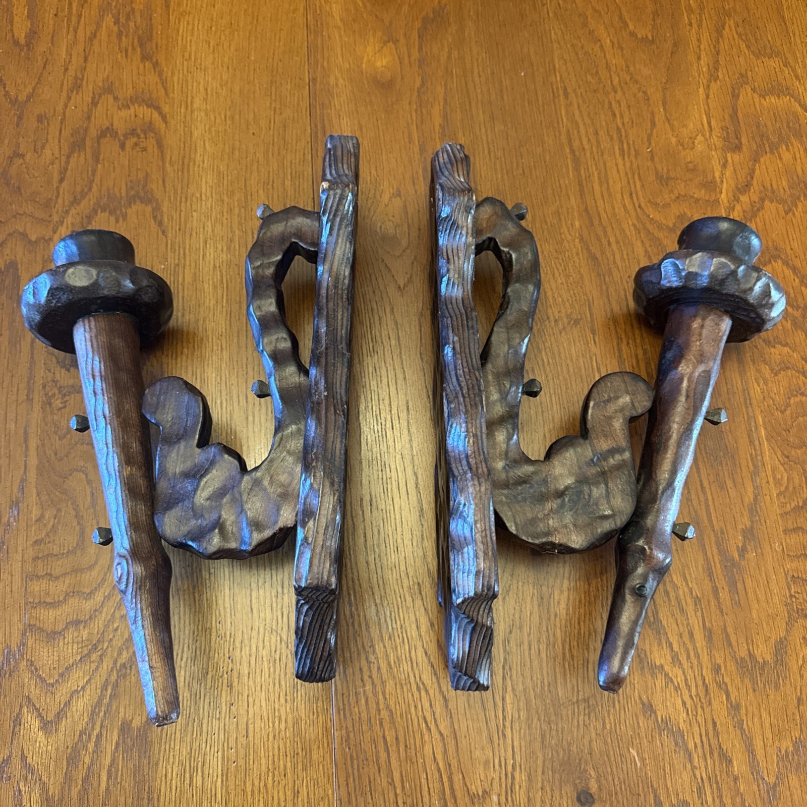 Vintage Pair ofGothic Castle Wall Candle Sconces~Brutalist~MCM(V)