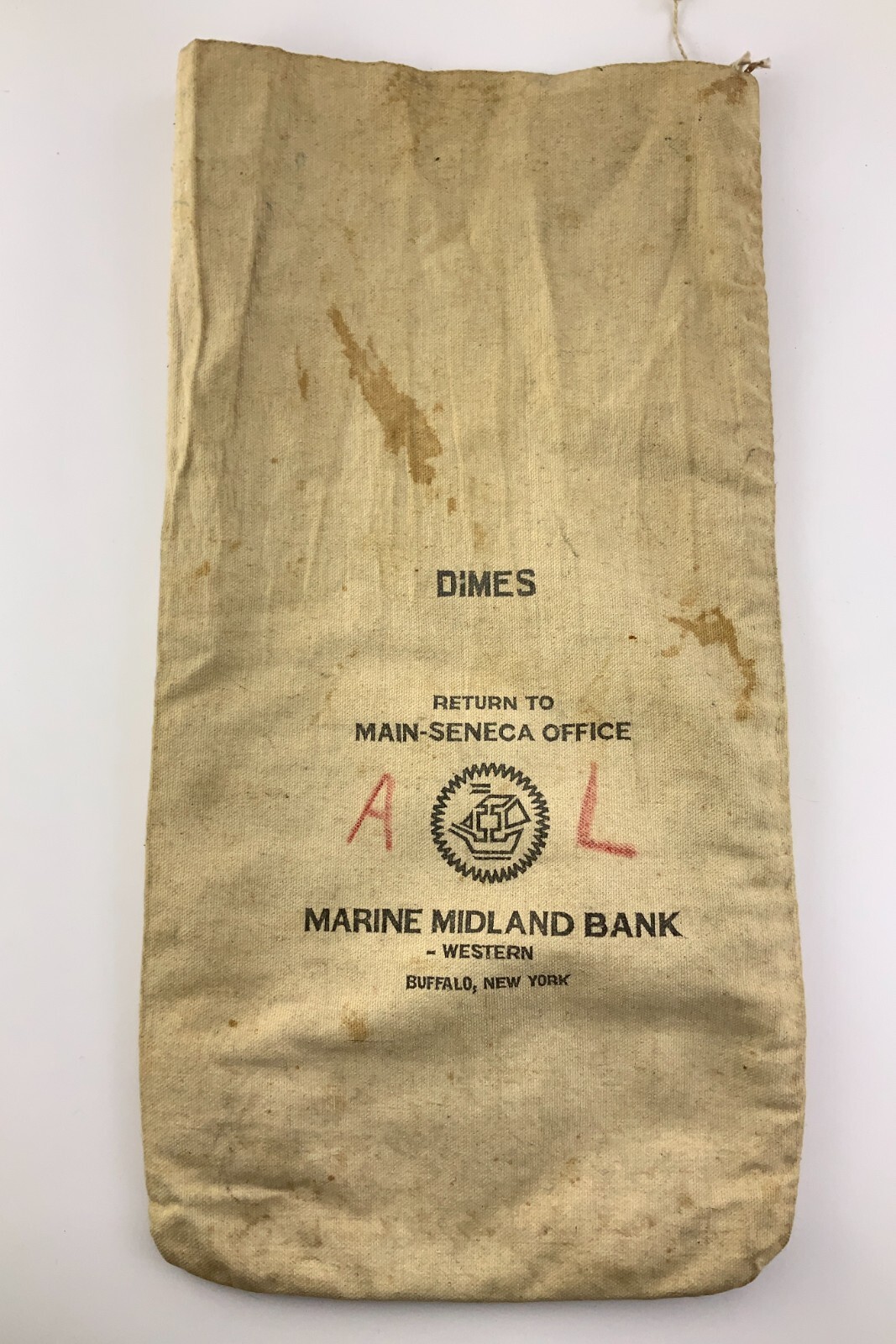 Dimes Return To Main Seneca Office Marine Midland Bank Vintage Bank Bag EE410