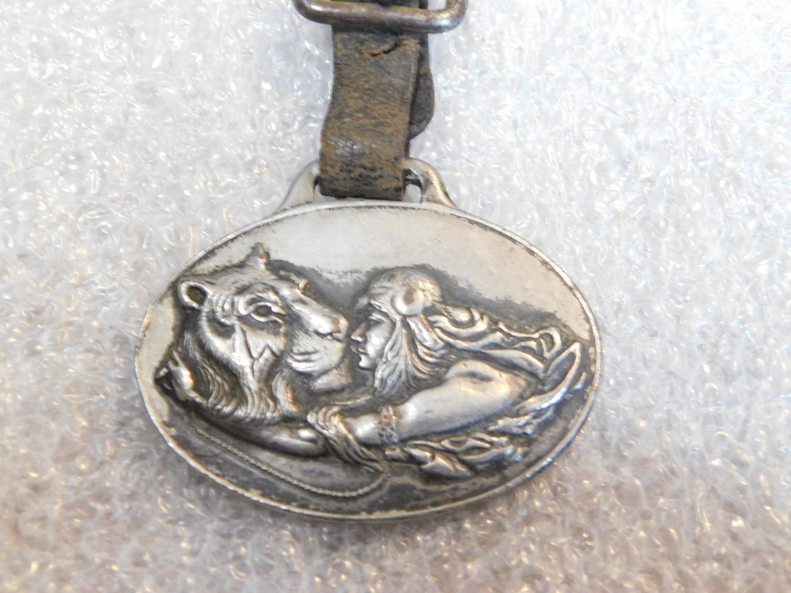 Old Tiger & Goddess Woman w/Long Flowing Hair Watch Fob