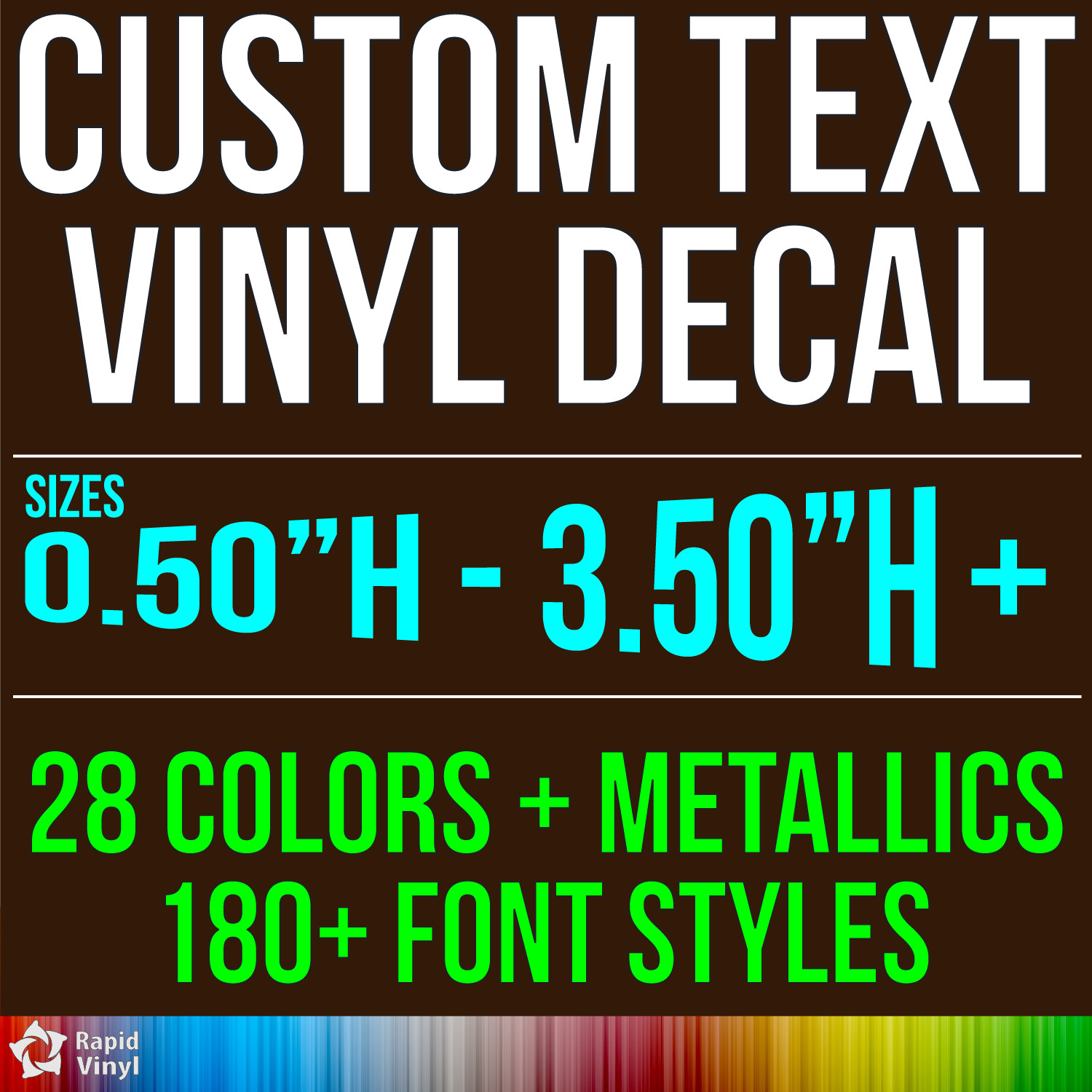 Custom Text Vinyl Lettering + Numbers Window Trailer Business Car Name Boat +