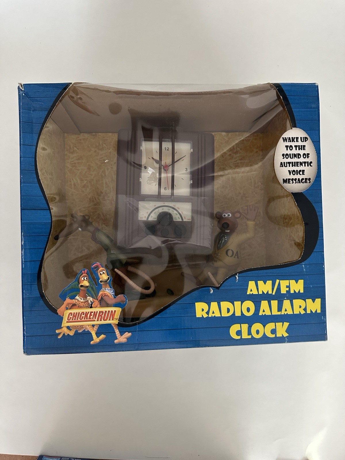 1999 WALLACE & GROMIT RARE CHICKEN RUN RADIO ALARM CLOCK (NICK & FLETCHER) NIB